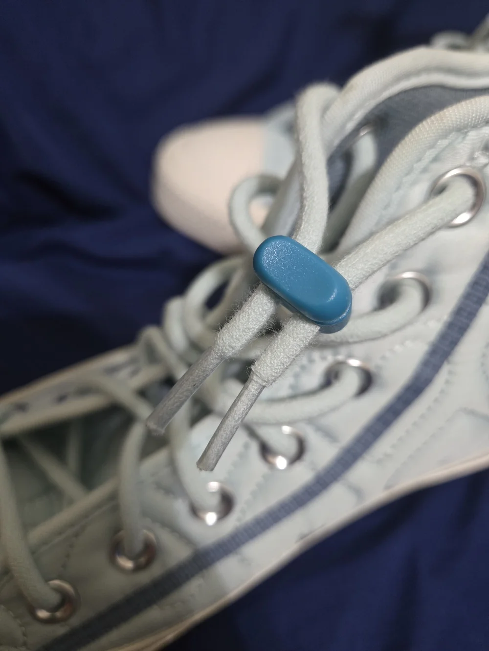 Light Blue Women's Canvas Sneakers with Lace Toggle